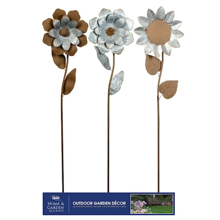 Alpine Alpine Multicolored Iron 76 in. H Rustic Flower Outdoor Garden Stake JUM217A